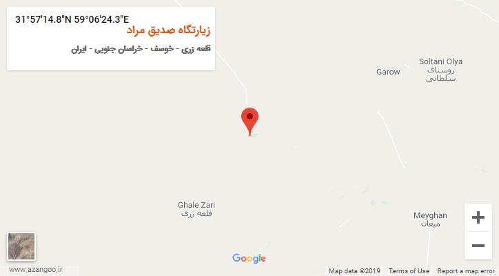 روستای زیارتگاه صدیق مراد بر روی نقشه