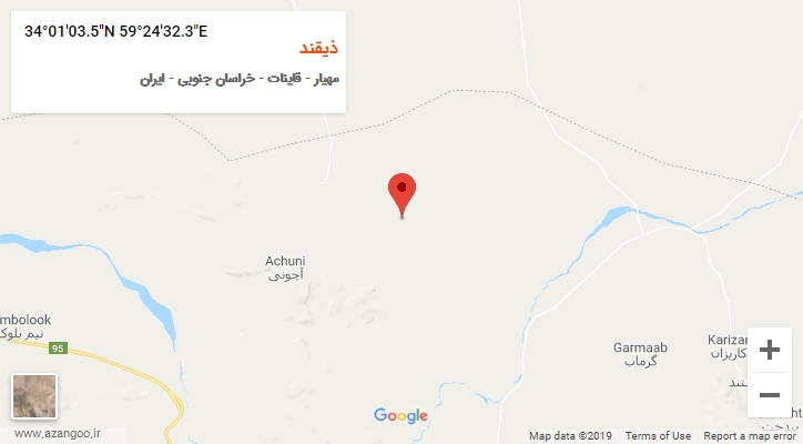 روستای ذیقند بر روی نقشه