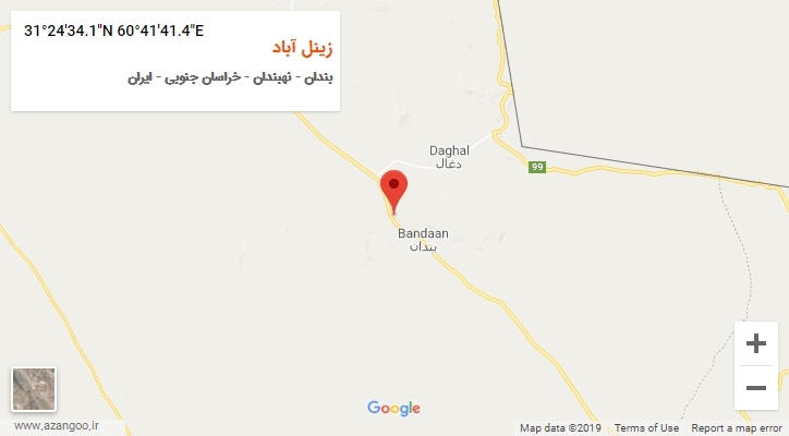 روستای زینل آباد بر روی نقشه
