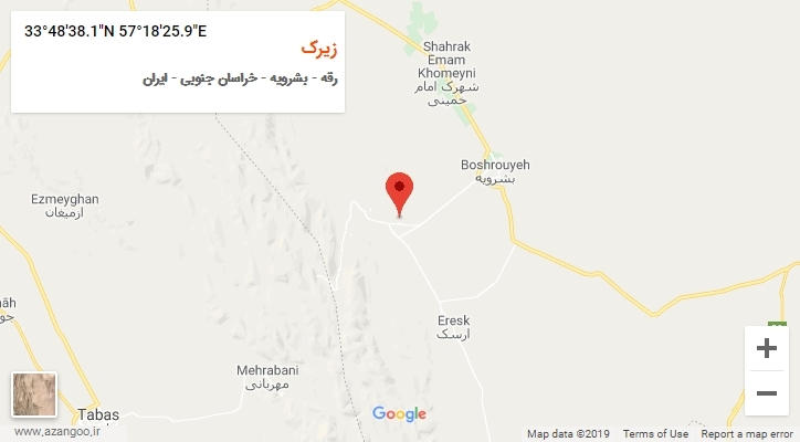 روستای زیرک بر روی نقشه