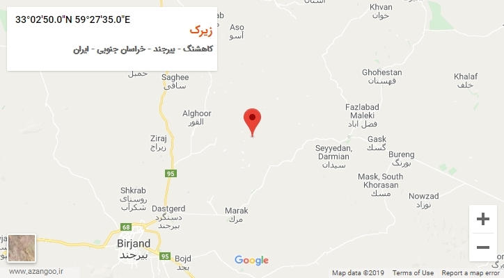 روستای زیرک بر روی نقشه