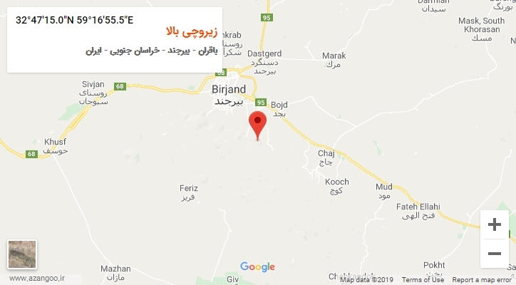 روستای زیروچی بالا بر روی نقشه