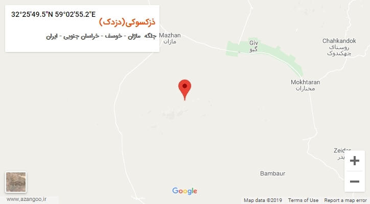 روستای ذزکسوکی(دزدک) بر روی نقشه