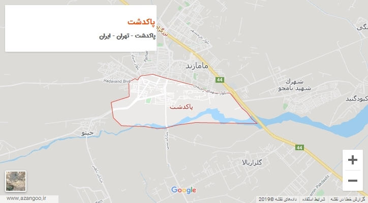 شهر پاکدشت بر روی نقشه
