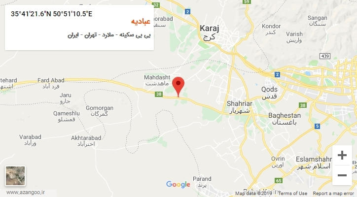 روستای عبادیه بر روی نقشه