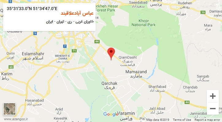روستای عباس آبادعلاقبند بر روی نقشه