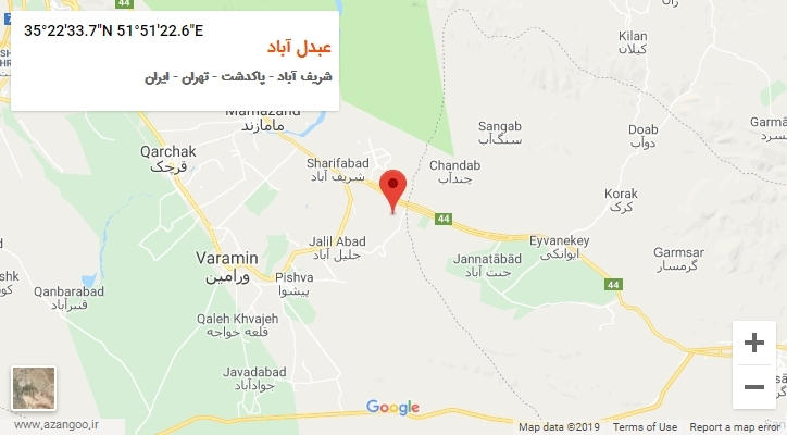 روستای عبدل آباد بر روی نقشه