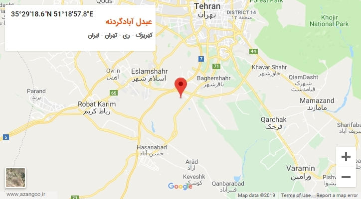 روستای عبدل آبادگردنه بر روی نقشه