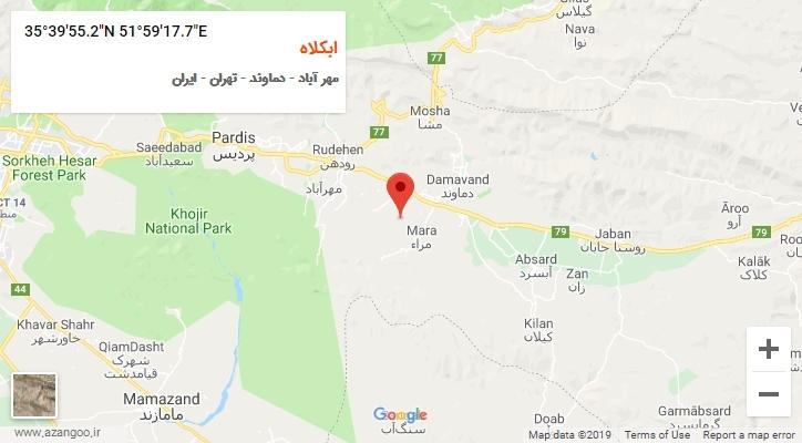 روستای ابکلاه بر روی نقشه