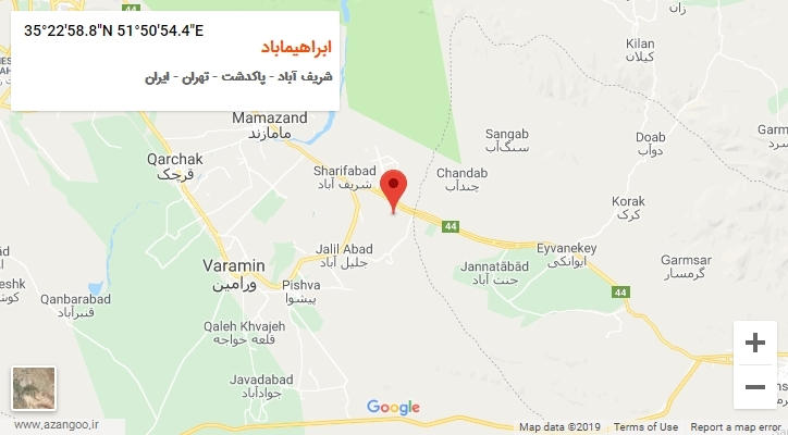 روستای ابراهیماباد بر روی نقشه