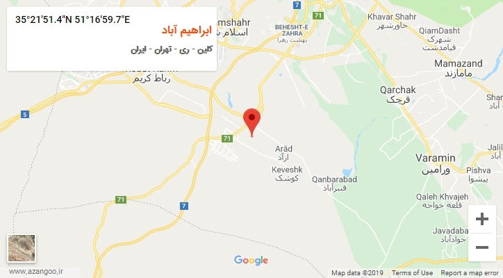 روستای ابراهیم آباد بر روی نقشه