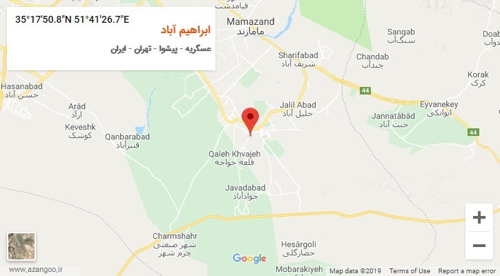 روستای ابراهیم آباد بر روی نقشه