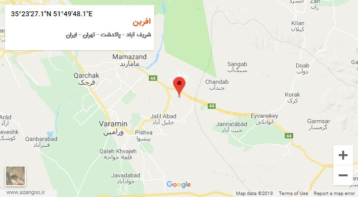 روستای افرین بر روی نقشه