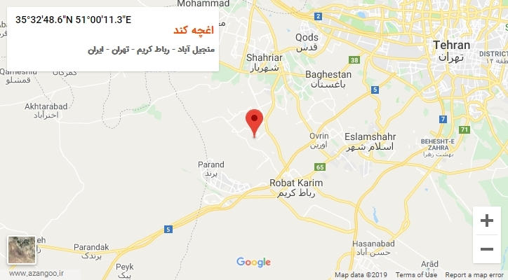 روستای اغچه کند بر روی نقشه
