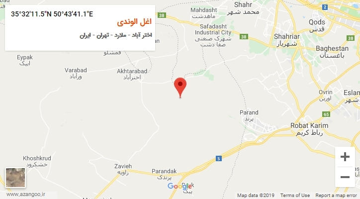 روستای اغل الوندی بر روی نقشه