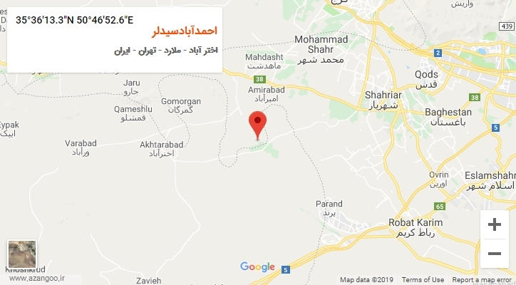 روستای احمدآبادسیدلر بر روی نقشه