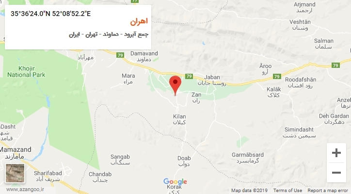 روستای اهران بر روی نقشه