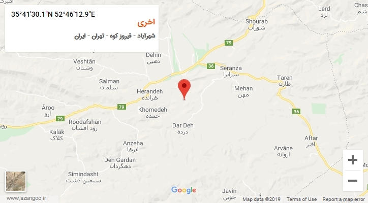 روستای اخری بر روی نقشه