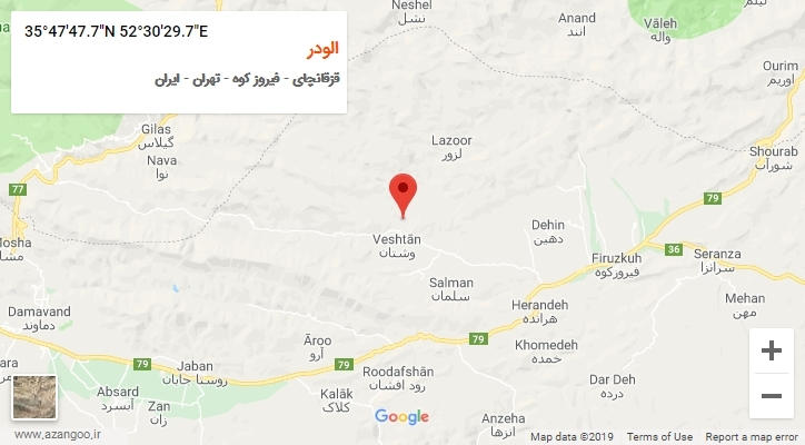 روستای الودر بر روی نقشه