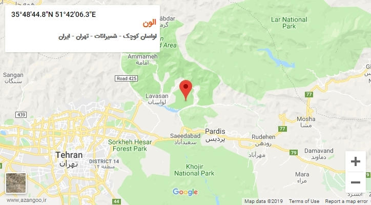 روستای الون بر روی نقشه