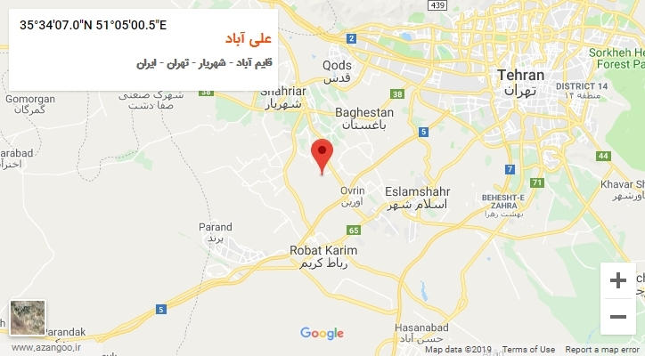 روستای علی آباد بر روی نقشه