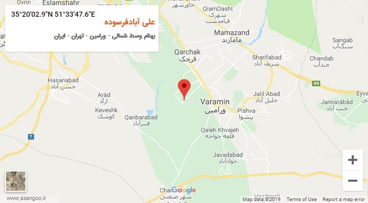 روستای علی آبادفرسوده بر روی نقشه