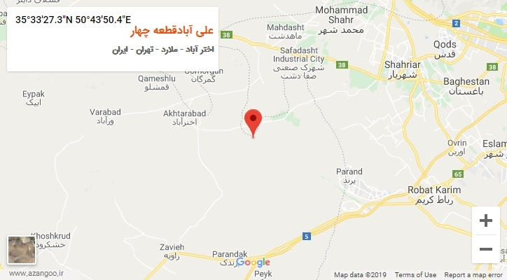 روستای علی آبادقطعه چهار بر روی نقشه