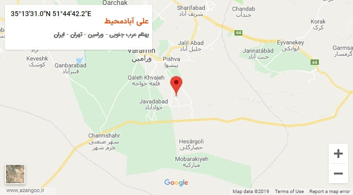روستای علی آبادمحیط بر روی نقشه