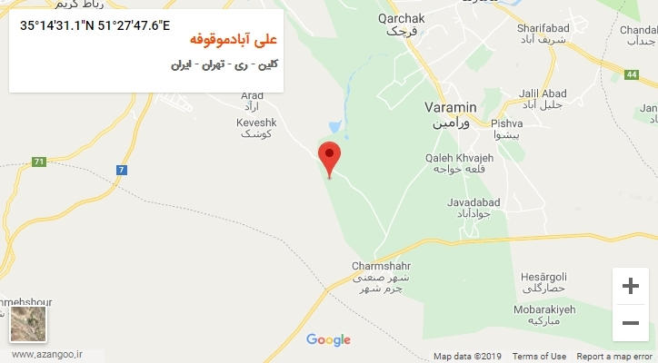 روستای علی آبادموقوفه بر روی نقشه