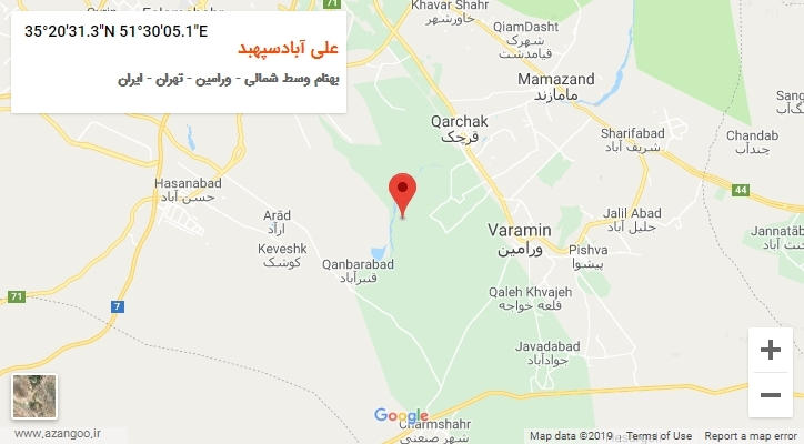 روستای علی آبادسپهبد بر روی نقشه