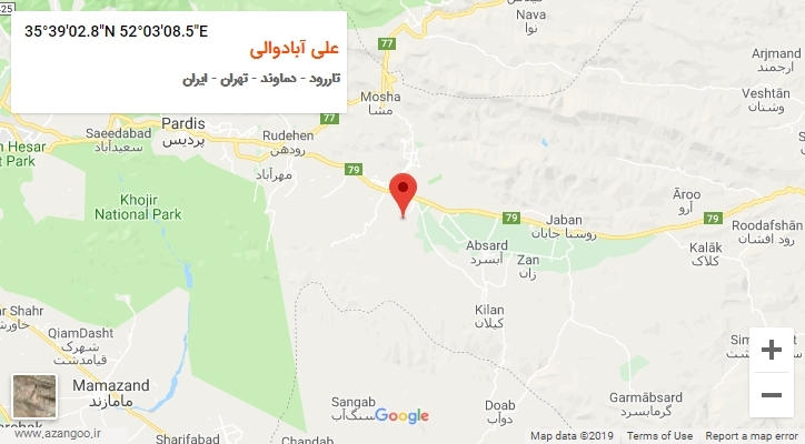 روستای علی آبادوالی بر روی نقشه