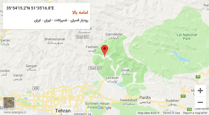 روستای امامه بالا بر روی نقشه