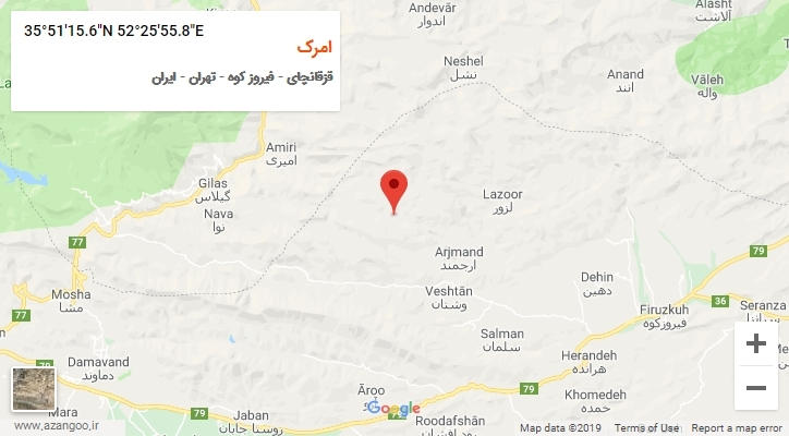 روستای امرک بر روی نقشه