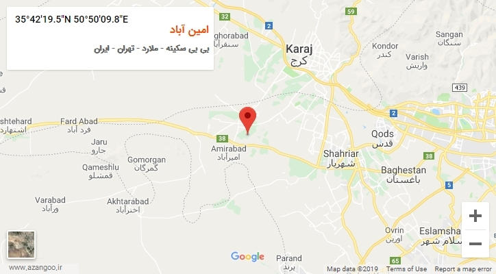 روستای امین آباد بر روی نقشه