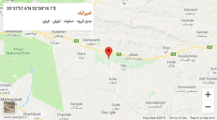 روستای امیرآباد بر روی نقشه