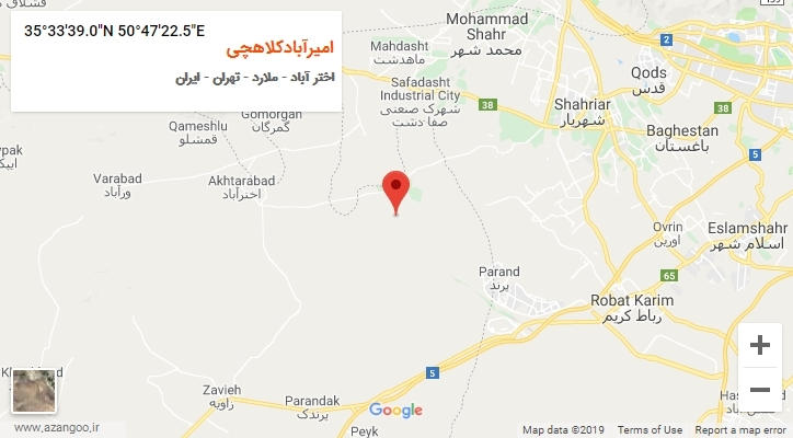 روستای امیرآبادکلاهچی بر روی نقشه