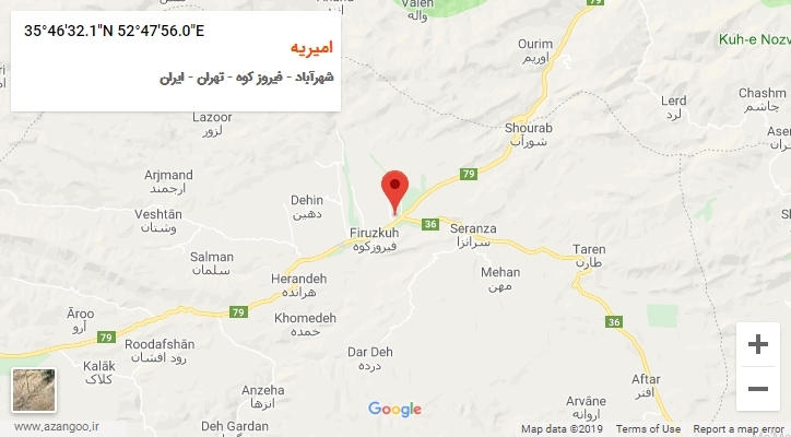 روستای امیریه بر روی نقشه