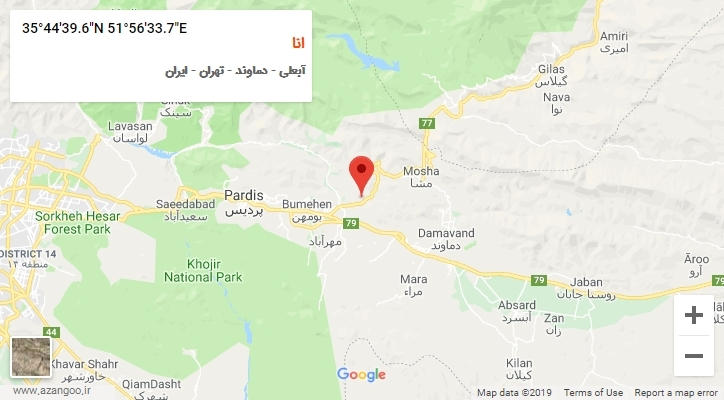 روستای انا بر روی نقشه