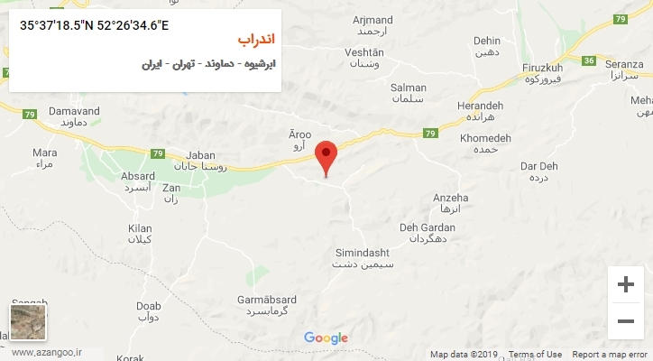 روستای اندراب بر روی نقشه