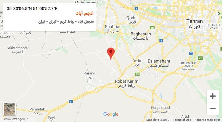 روستای انجم آباد بر روی نقشه