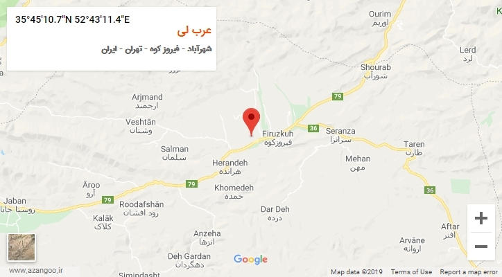 روستای عرب لی بر روی نقشه
