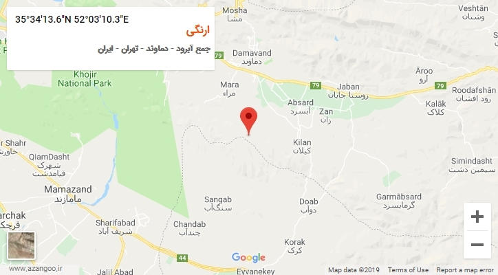 روستای ارنگی بر روی نقشه