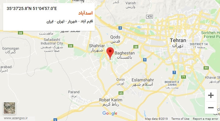 روستای اسدآباد بر روی نقشه