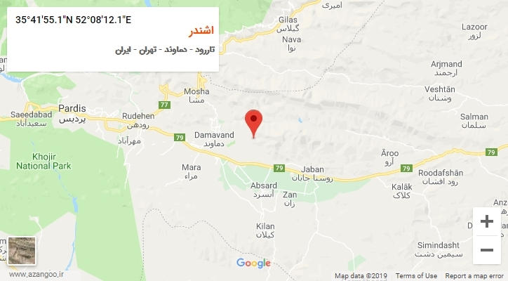 روستای اشندر بر روی نقشه