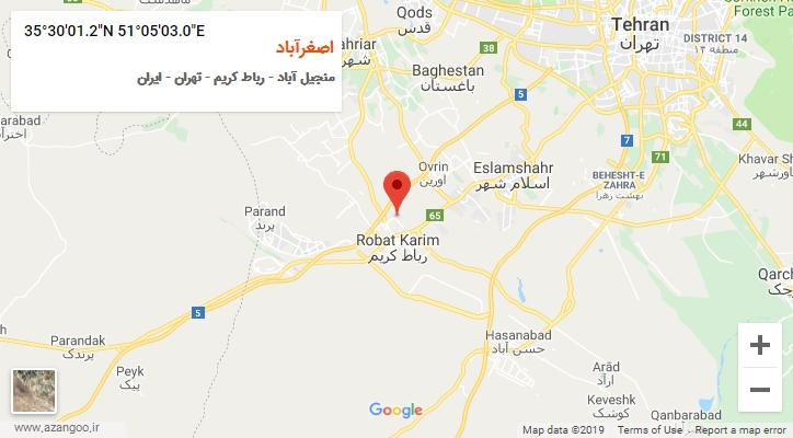 روستای اصغرآباد بر روی نقشه