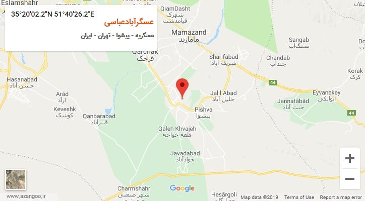 روستای عسگرآبادعباسی بر روی نقشه