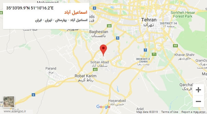 روستای اسماعیل آباد بر روی نقشه
