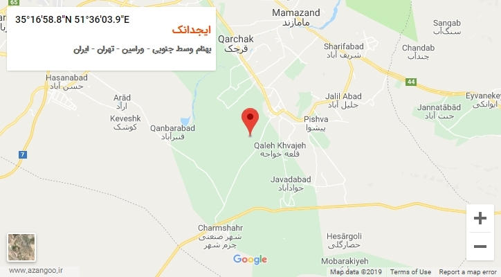روستای ایجدانک بر روی نقشه
