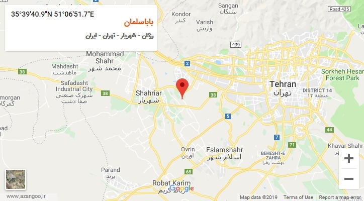 روستای باباسلمان بر روی نقشه