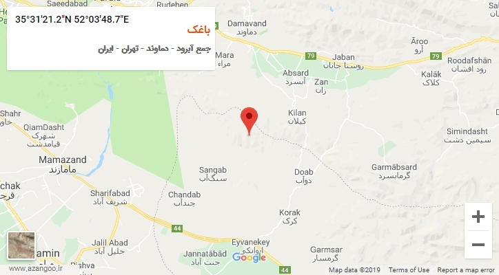 روستای باغک بر روی نقشه